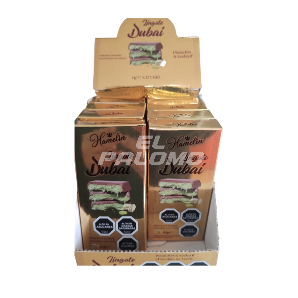 LINGOTE CHOCOLATE DUBAI X 60 GRS