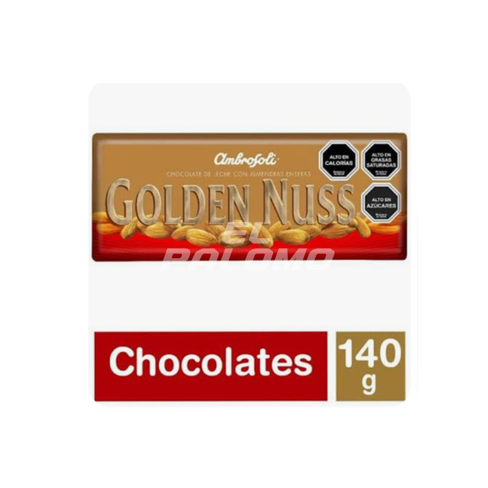 BARRA DE CHOCOLATE GOLDEN NUSS X 140GRS